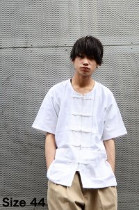 Used - White 半袖カンフーシャツ