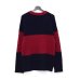 画像5: bukht - Navy / Wine Red フィッシャーマンニット