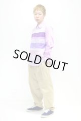 COMME des GAR?ONS HOMME - Purple ボーダー切り替えシャツ