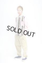 COMME des GAR?ONS HOMME - Pink フロントストライプ切り替えシャツ