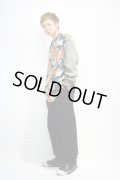 COMME des GAR?ONS SHIRT - Navy / Gray 虎柄切り替えジップアップシャツ