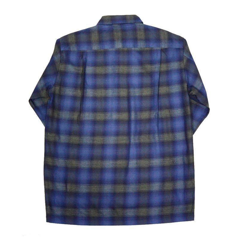 画像2: yotsuba - Cotton & Rayon Shadow Check Shirt [Blue]