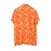 画像2: HARLEY-DAVIDSON - Red /Orange 総柄ファイヤーパターンオープンカラーシャツ (2)