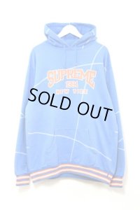 Supreme - Blue カレッジロゴ入りステッチデザインパーカー