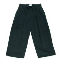 yotsuba - Fakesuede 4tuck Wide Pants [Black]