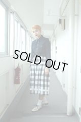 robe de chambre COMME des GAR?ONS - Black / White チェック柄切り替えデザインスカート