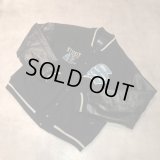 STUSSY - Black  レザー切り替えスタジャン