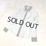 PRADA - light blue シルク切り替え長袖シャツ