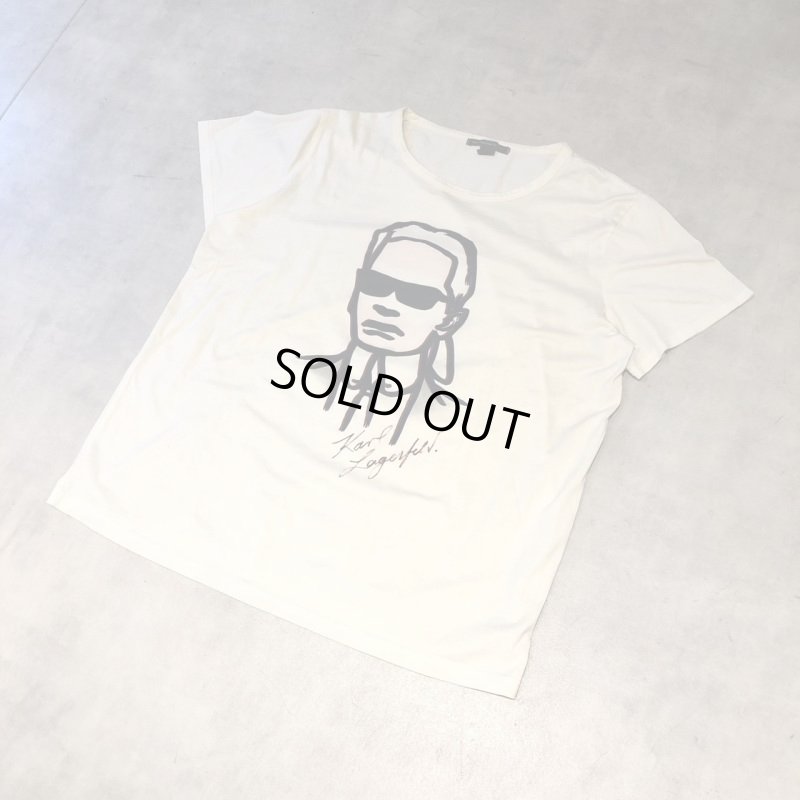 画像1: Karl Lagerfeld × H＆M - White カールラガーフェルドプリントTシャツ