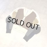 TOGA PULLA - White × Brown 切り替えデザインカーディガン