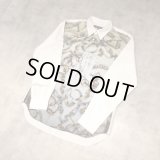 COMME des GAR?ONS HOMME DEUX - White スカーフ柄切り替え長袖シャツ