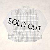 COMME des GARCONS SHIRT - Gray チェック柄切り替え長袖シャツ