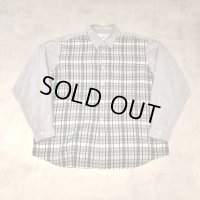 COMME des GARCONS SHIRT - Gray チェック柄切り替え長袖シャツ