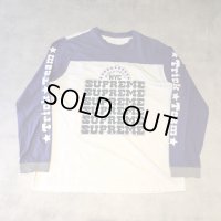 Supreme - White × Purple フットボールロングスリーブTシャツ