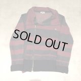 Vivienne Westwood MAN - Red × Gray ボーダー柄コットンライダースジャケット