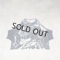 【10%OFF】HIRO - Black 総グラフィックビックシルエットTシャツ