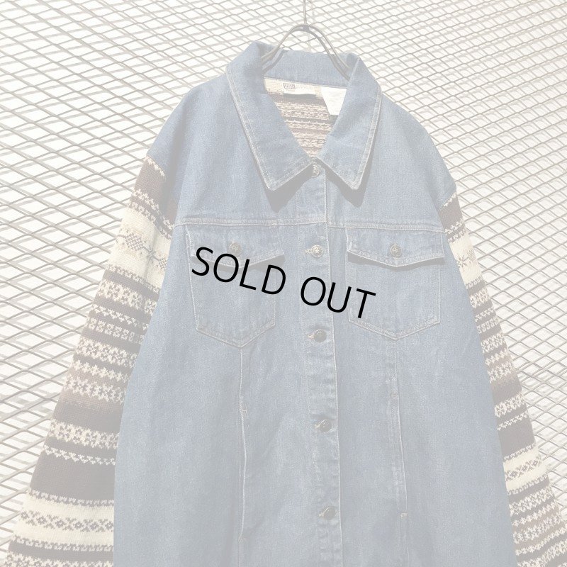 画像2: Used - Knit Switching Denim Jacket