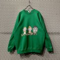 "Three wise monkeys" Pullover Sweat【GREEN】