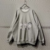 "Three wise monkeys" Pullover Sweat【GRAY】