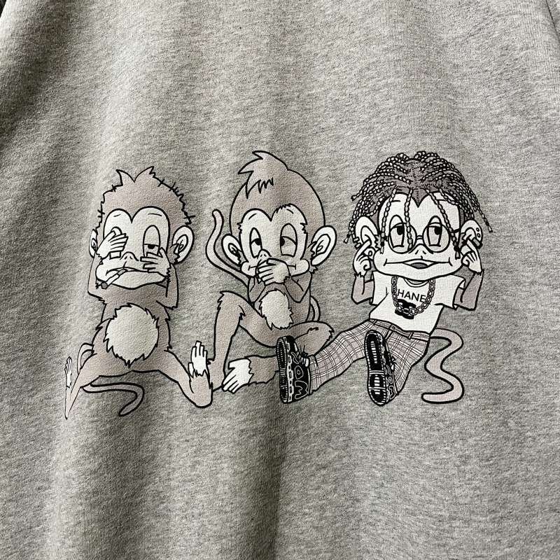 画像4: "Three wise monkeys" Pullover Sweat【GRAY】