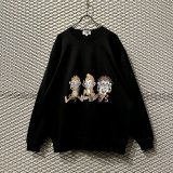 "Three wise monkeys" Pullover Sweat【BLACK】