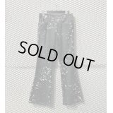 TORNADO MART - Paint Flared Denim Pants (Black)