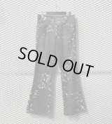TORNADO MART - Paint Flared Denim Pants (Black)
