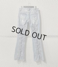 TORNADO MART - Lace-up Flared Denim Pants