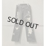 TORNADO MART - Damage & Repair Flared Denim Pants