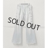 TORNADO MART - Lace-up Flared Denim Pants