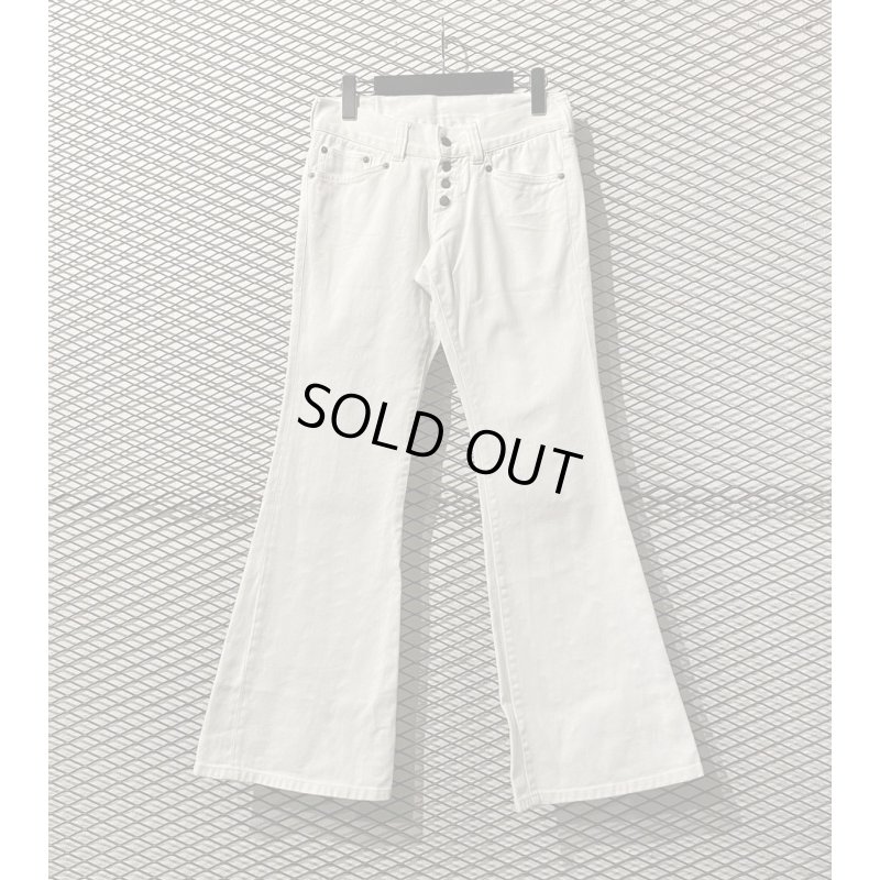 画像1: TORNADO MART - Flare Denim Pants (White)