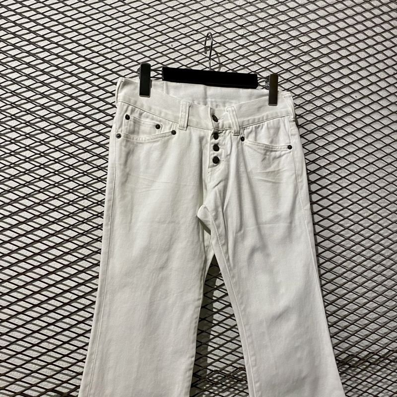 画像2: TORNADO MART - Flare Denim Pants (White)