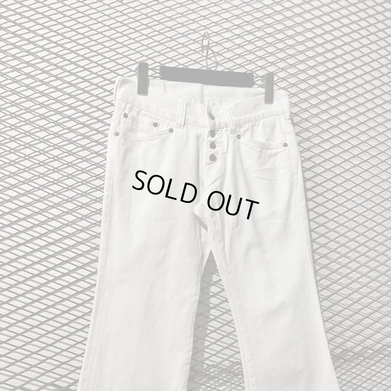 画像2: TORNADO MART - Flare Denim Pants (White)