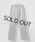 TORNADO MART - Cow Leather Flare Pants