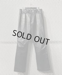 TORNADO MART - Cow Leather Flare Pants