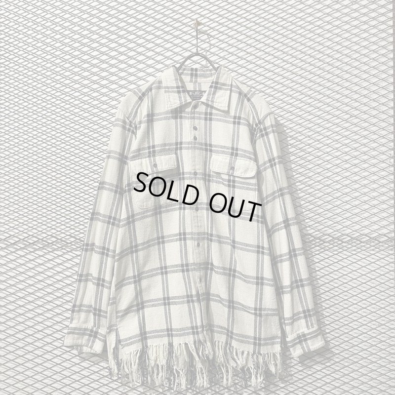 画像1: BAL - Check Fringe L/S Shirt