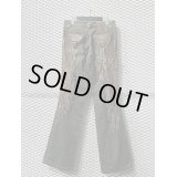 U.S.A Vintage - Leather ＆ Fringe Flared Denim Pants