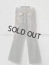 U.S.A Vintage - Leather ＆ Fringe Flared Denim Pants