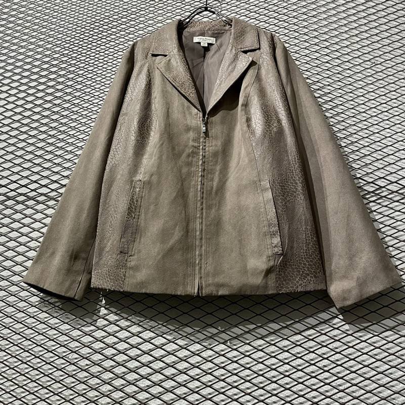 画像3: Used - Python Fake Suede Zip-up Jacket (Beige)