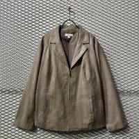 Used - Python Fake Suede Zip-up Jacket (Beige)