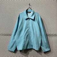 BRIGGS - Fake Suede Zip-up Jacket (Light Blue)