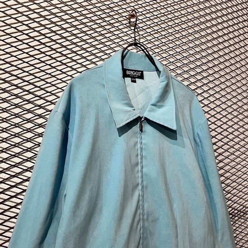 画像2: BRIGGS - Fake Suede Zip-up Jacket (Light Blue)