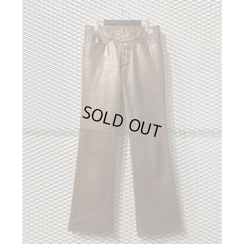 画像1: TORNADO MART - Cow Leather Flared Pants