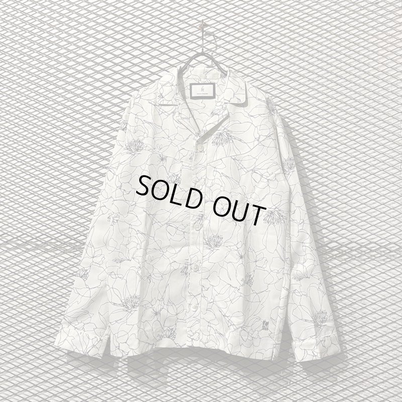 画像1: MIHARA YASUHIRO - Drawing Flower Open Collar Shirt