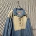 画像2: STOCKERPOINT - 90's Lace-up Switching Denim Skipper Shirt (2)