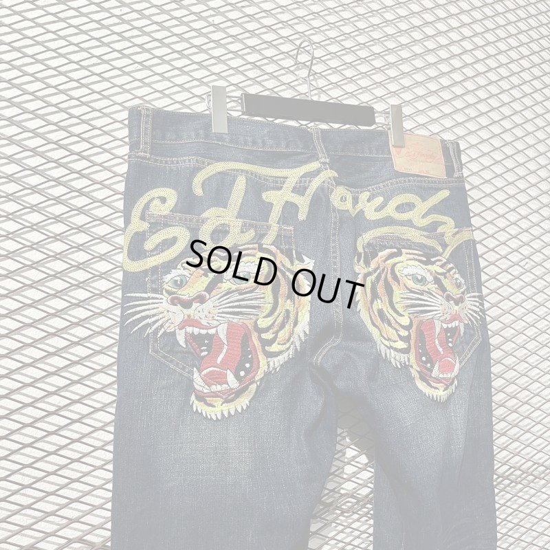 画像2: Ed Hardy - Tiger Embroidery Wide Denim Pants