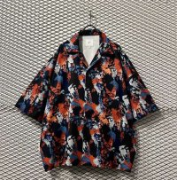 Used - Art Pattern Open Collar Shirt