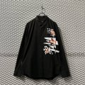 Y's - Art Print Cotton Shirt (Black)