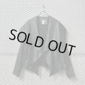 Used - Fake Leather Wrapped Draped Jacket