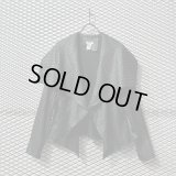 Used - Fake Leather Wrapped Draped Jacket